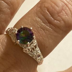 Mystic Topaz sterling silver size 9 ring